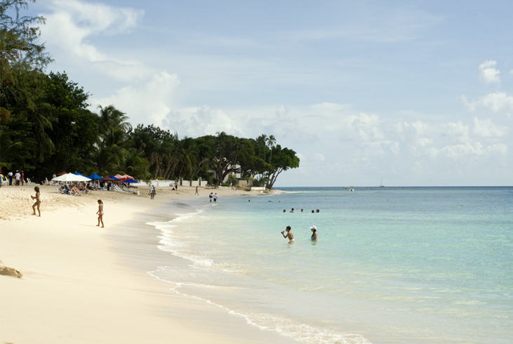Pink-sand Payne's Bay on the Gold Coast of Barbados